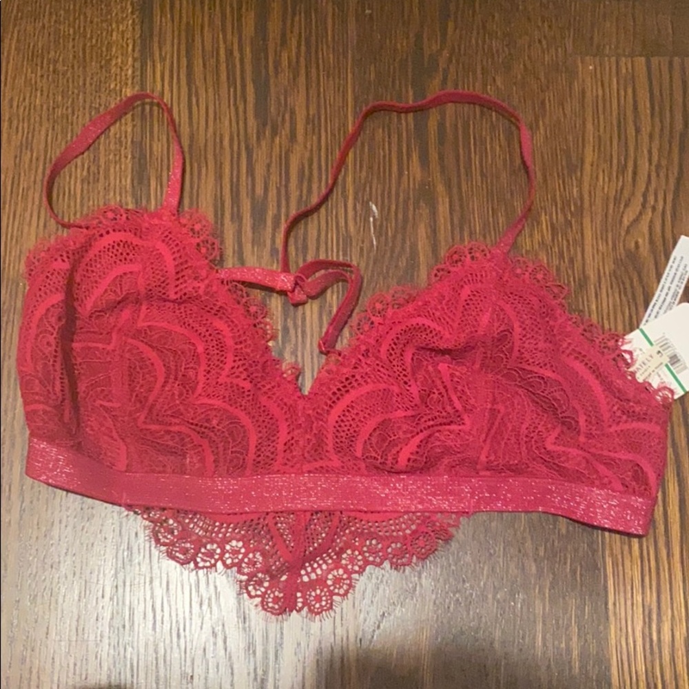 FREE PEOPLE RED BRALETTE